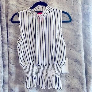 Agaci Black & White Striped Top
